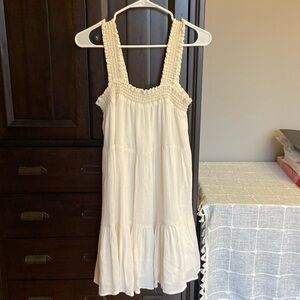 American Eagle Cream Sleeveless Babydoll Dress